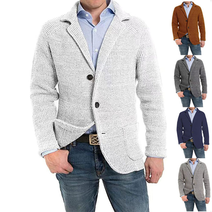 Herren Strukturstrick Sakko-Blazer mit aufgesetzten Taschen Drune