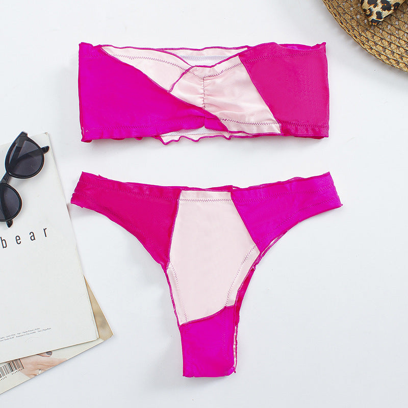 Damen Bandeau-Bikini mit Rüschendetails Drune