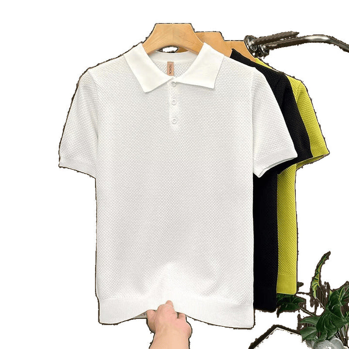 Herren Modisches Kurzarm-Polohemd mit Struktur Drune