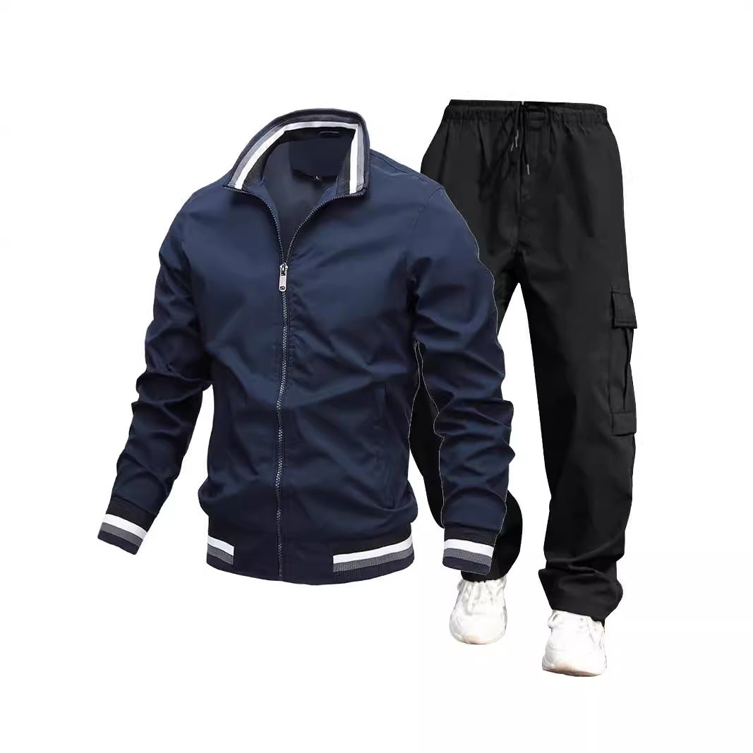 Herren Sportliche Jacke und Cargo-Hosen Drune