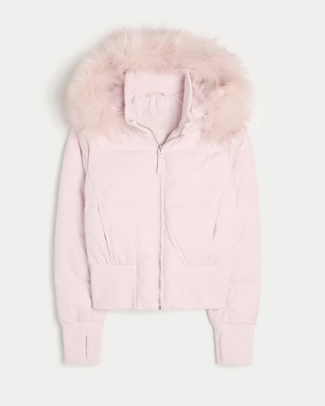 Damen Gestepptes Winterjacke mit abnehmbarer Kapuze und elastischen Bündchen Drune