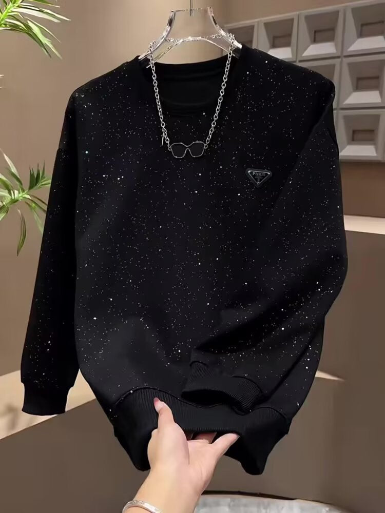Damen Modischer Sweatshirt mit kreativem Sternen-Print Drune