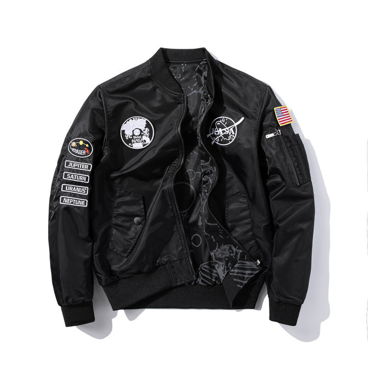 Herren Modische Bomberjacke im Raumfahrt-Style Drune