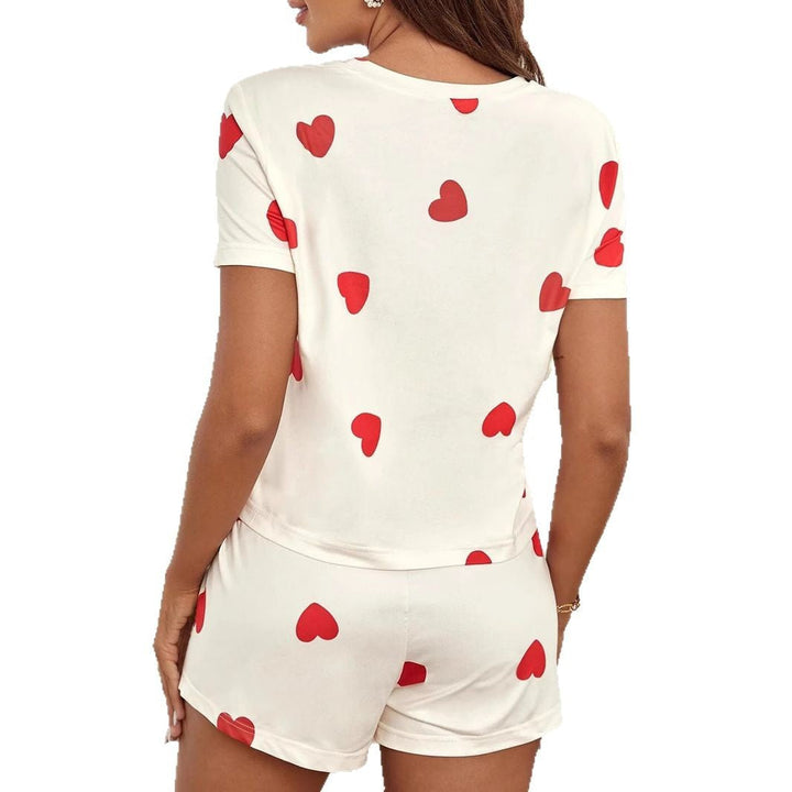 Damen Herzdruck Lounge-Set Drune