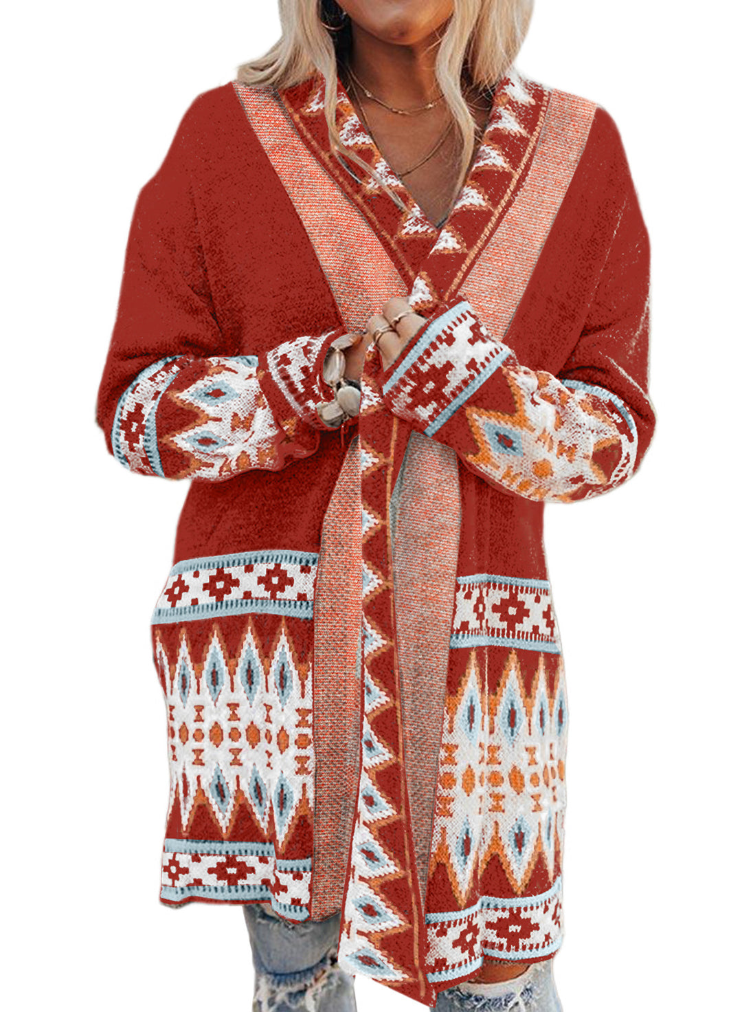 Damen Cardigan mit kunstvollem Muster und weichem Material Drune