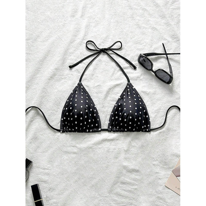 Damen Triangel-Bikini mit verstellbaren Trägern und spielerischem Polka-Dots-Muster Drune