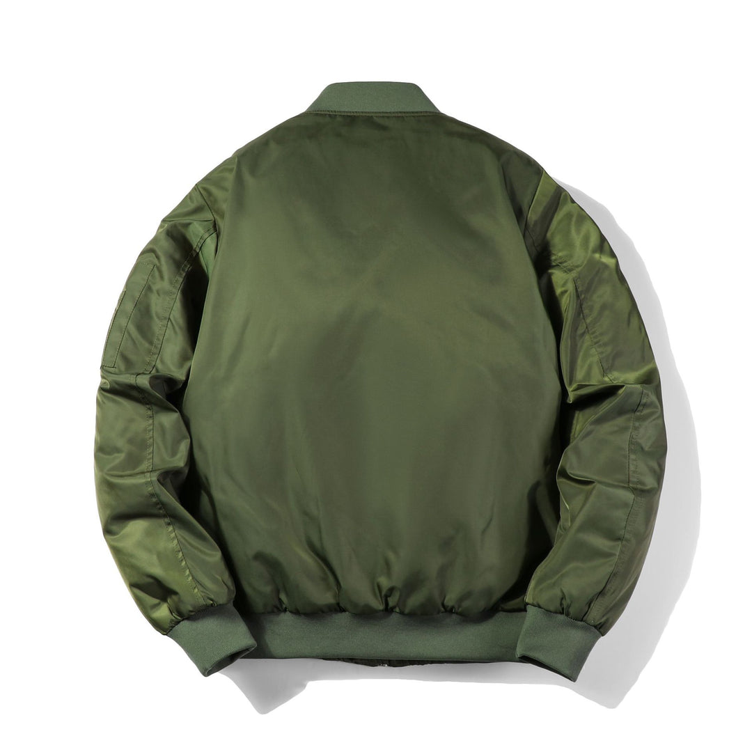 Herren Bomberjacke im Fliegerlook mit kontrastierender Innenfütterung, Ärmel‑Utilitytasche und elastischen Rippbündchen Drune