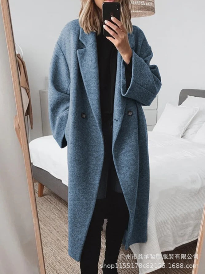 Drune | Trenchcoat mit Einem Knopf für Frauen - Schwarz