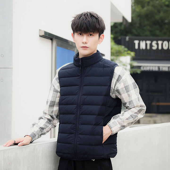 Herren Ärmellose gesteppte Thermoweste im City‑Look mit Stehkragen und windabweisender Hülle Drune