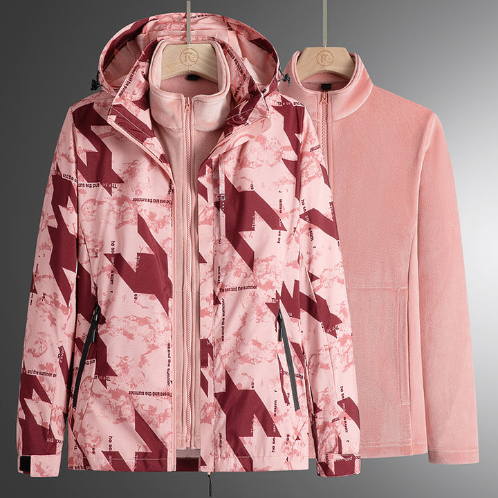 Herren modularer Softshell-Parka mit herausnehmbarer Fleece-Innenjacke, winddichter Außenhülle und verstellbarer Kapuze Drune