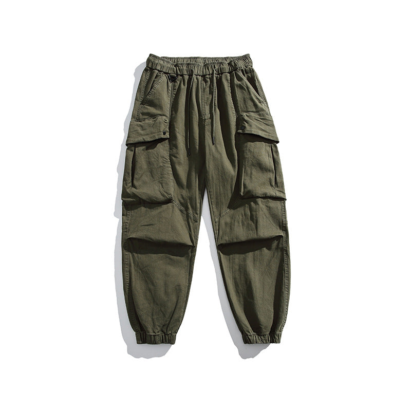 Herren Utility-Cargo-Hose mit elastischem Bund, Multifach-Taschen und Gummbündchen Drune
