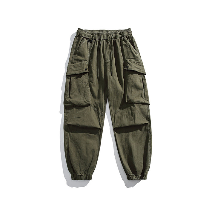 Herren Utility-Cargo-Hose mit elastischem Bund, Multifach-Taschen und Gummbündchen Drune