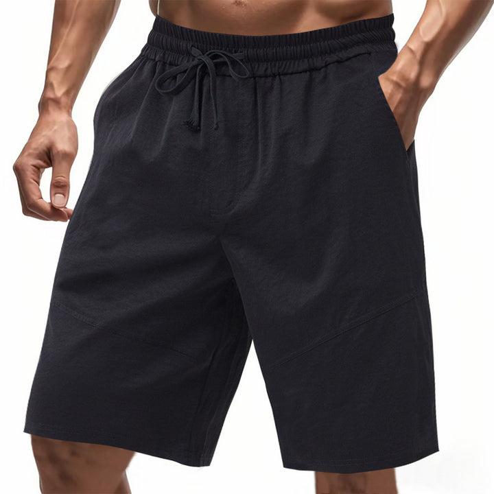 Herren nan knielange Leinenmix-Shorts mit elastischem Kordelzugbund und seitlichen Schubtaschen Drune