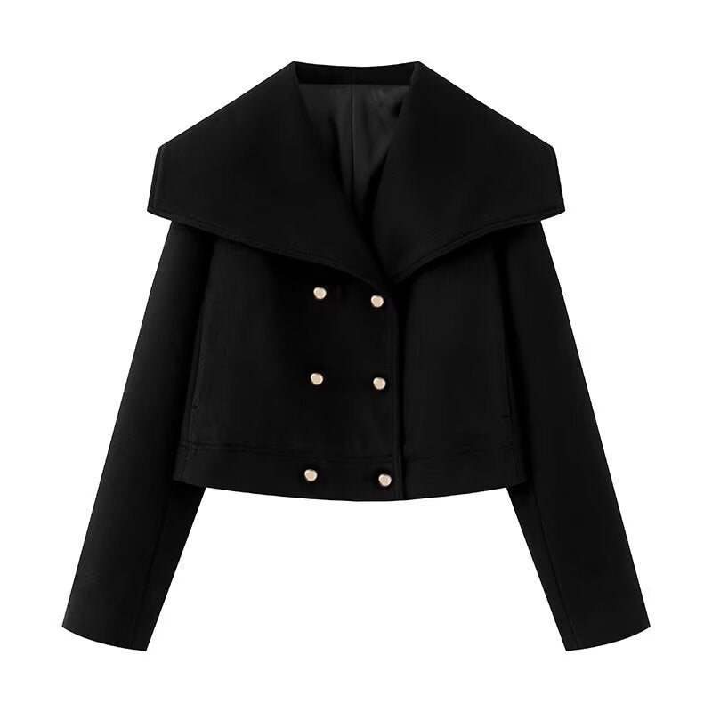 Damen Kurzjacke mit großem Matrosenkragen und zweireihiger Knopfleiste Drune