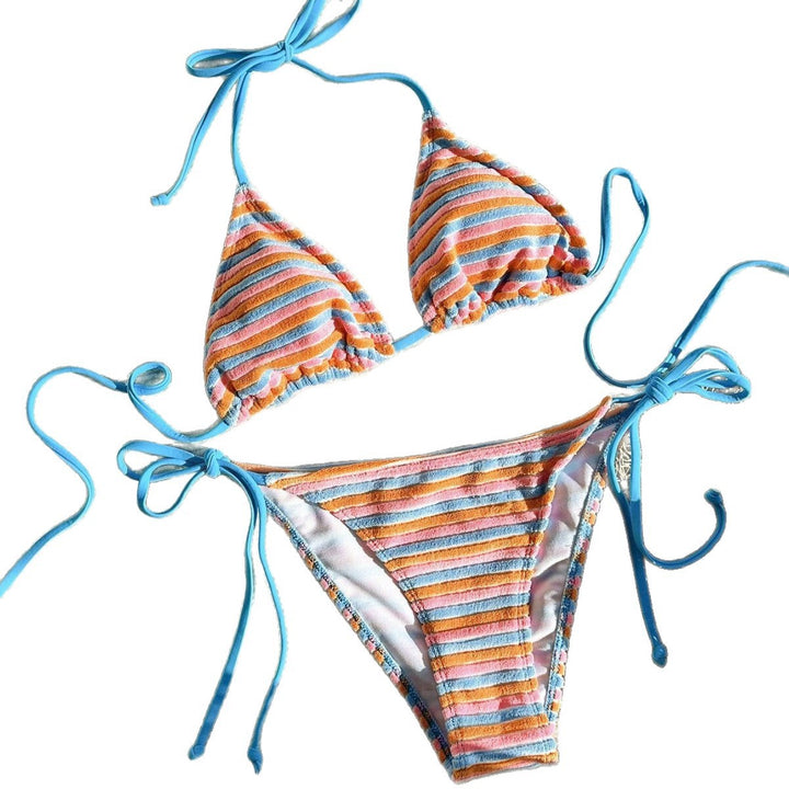 Damen Bikinimodell mit verspieltem Streifenmuster Drune
