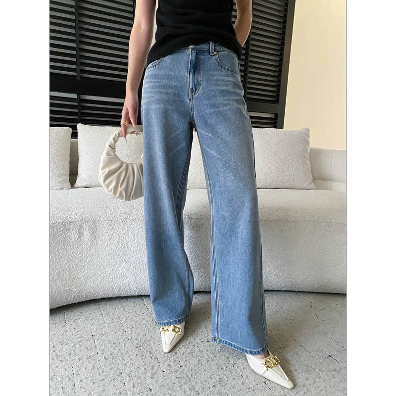 Damen lässige weite Jeans im Vintage-Stil Drune