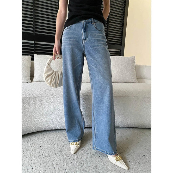Damen lässige weite Jeans im Vintage-Stil Drune