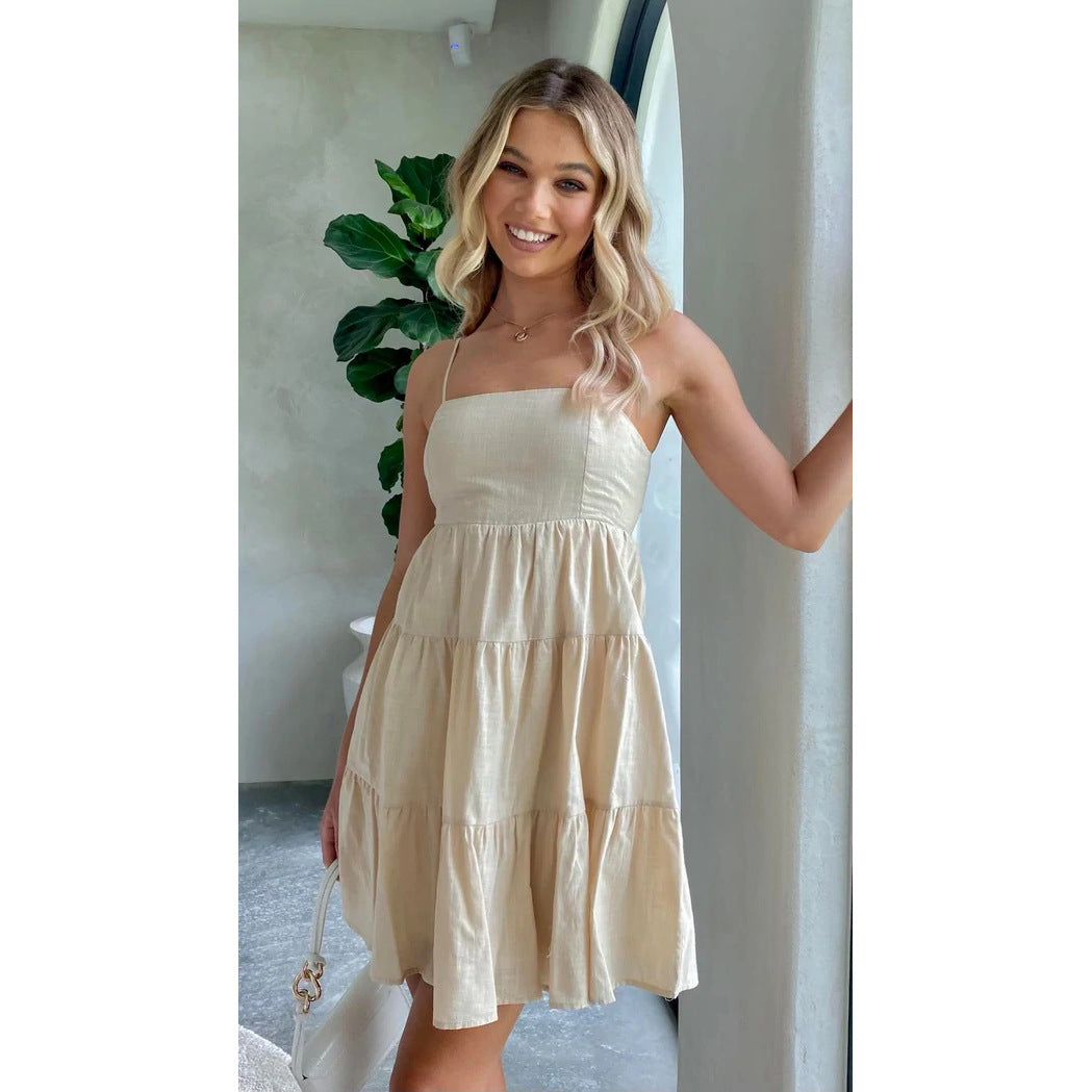 Damen Sommerliches Leinenkleid Drune