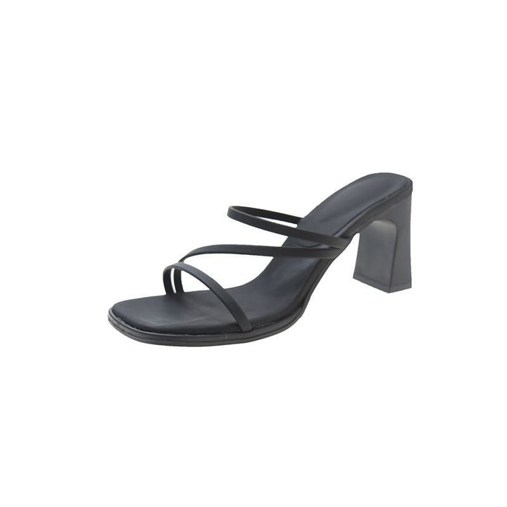 Damen elegante Sandaletten mit schickem Blockabsatz und feinen Riemchen Drune