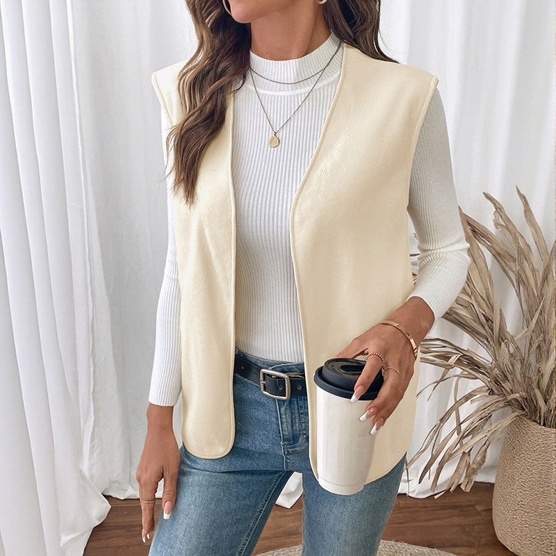 Damen Elegantes ärmelloses Blazer-Oberteil Drune