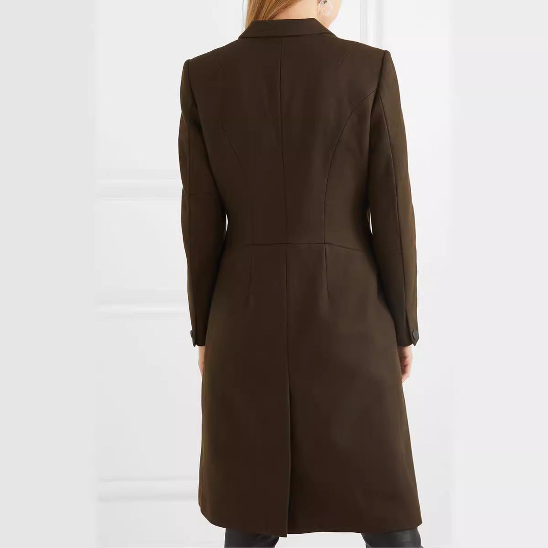 Damen Langmantel im schlanken Tailoring mit schmaler Silhouette Drune