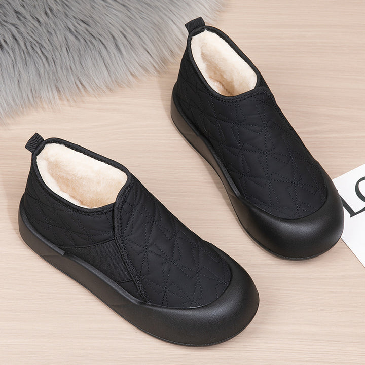 Damen Gemütliche Fleece gefütterte Slip-On Schuhe Drune