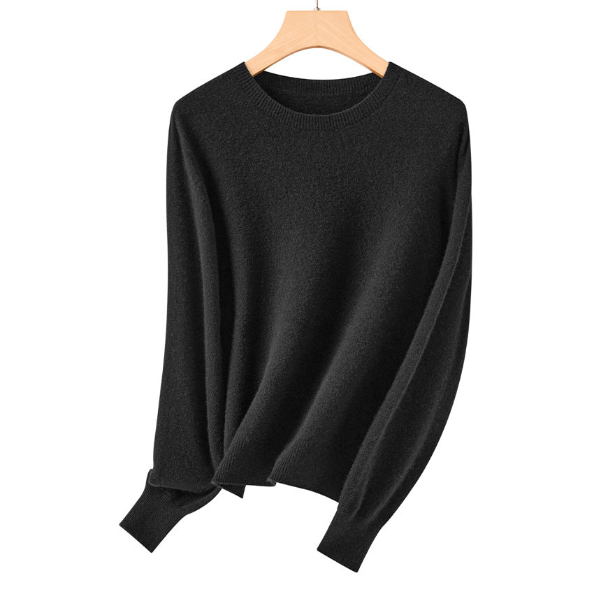 Damen Feiner Rundhals-Feinstrickpullover mit leichter Oversize-Passform Drune