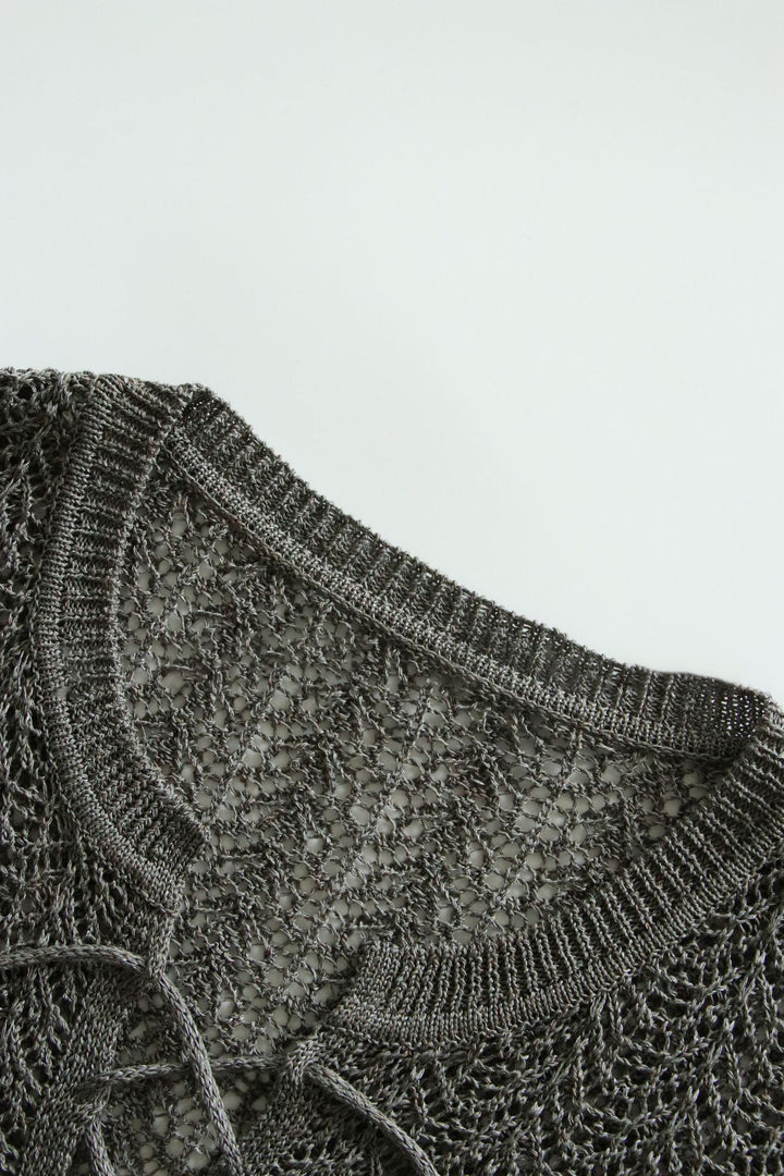 Damen luftiger Strickpulli mit raffiniertem Auschnitt Drune