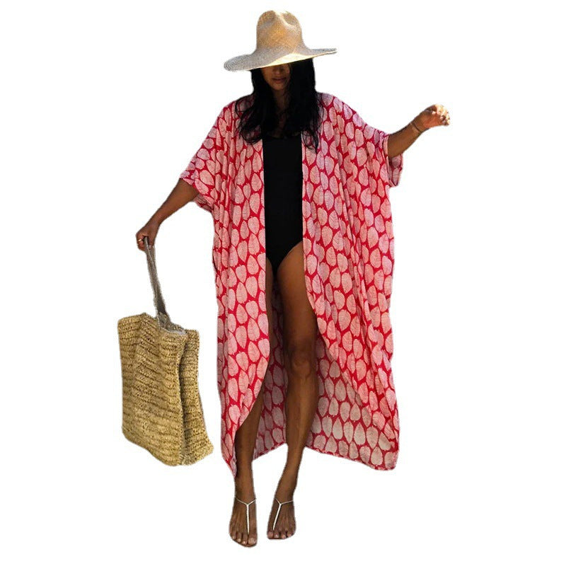 Damen Relaxed Fit Bindeband Strandkleid Drune