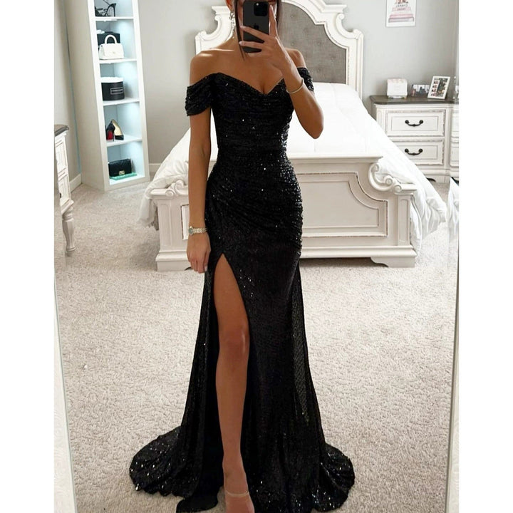 Damen Abendkleid mit schimmernden Pailletten Drune