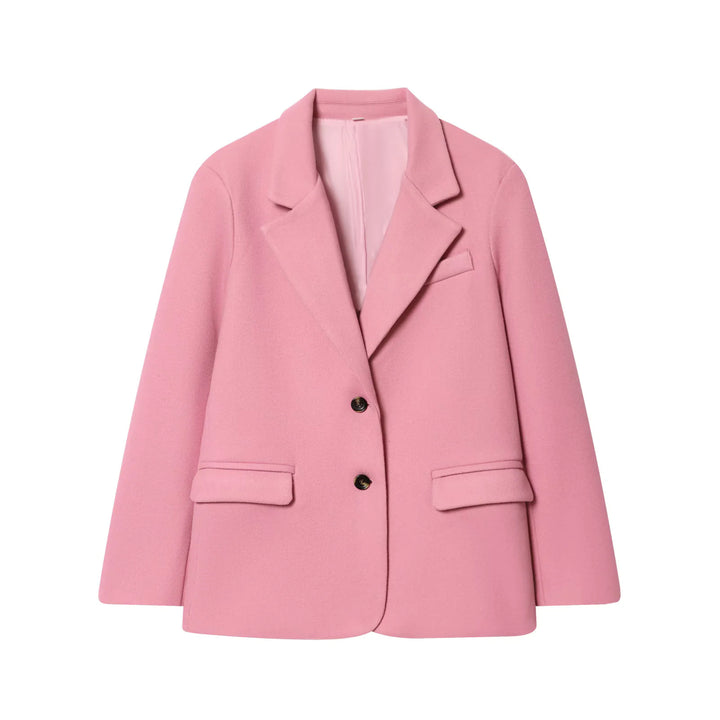 Damen nan taillierter Wollblazer mit Reverskragen und aufgesetzten Taschen Drune