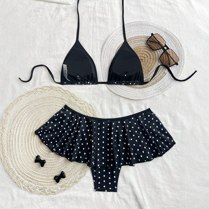 Damen Triangel-Bikini mit gerafftem Volant Drune