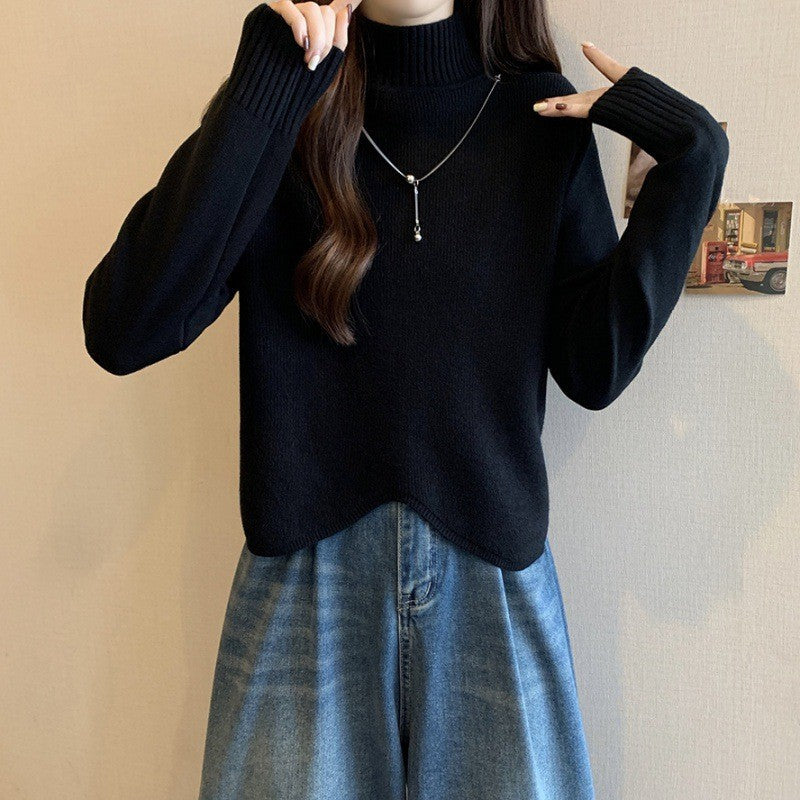 Damen Strickpullover mit hohem Kragen und lässigem Schnitt Drune