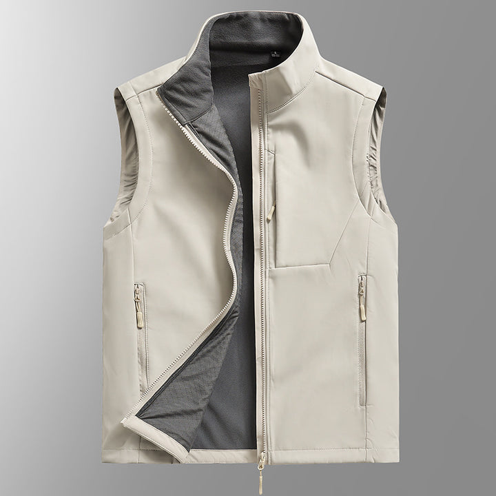 Herren Softshell‑Weste mit Fleecefutter, winddichter Außenlage und Reißverschlusstaschen Drune