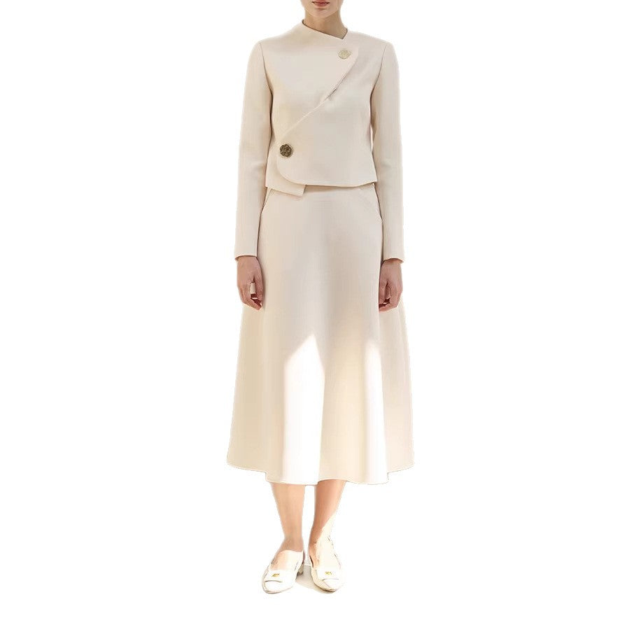 Damen Elegante cropped Blazerjacke mit asymmetrischem Schnitt Drune