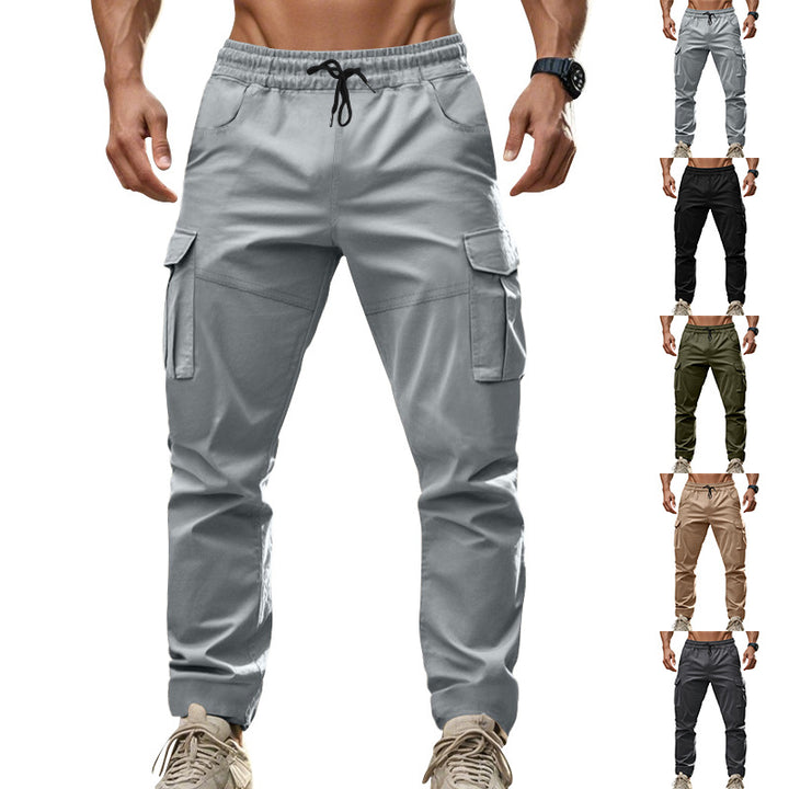 Herren nan urbane Cargo‑Chino im Joggingstil mit elastischem Tunnelzugbund und multifunktionalen Taschen Drune