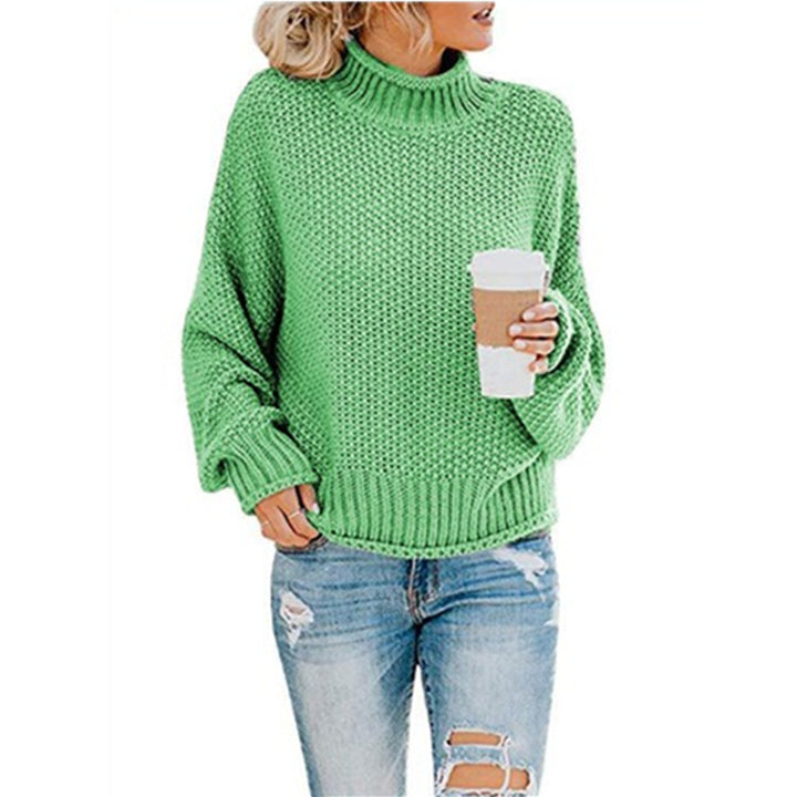 Damen Strickpullover mit hohem Kragen und lässigem Schnitt Drune