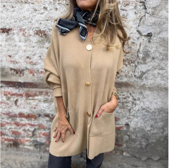 Damen Strickjacke mit praktischen Taschen und elegantem Knopfdetail Drune