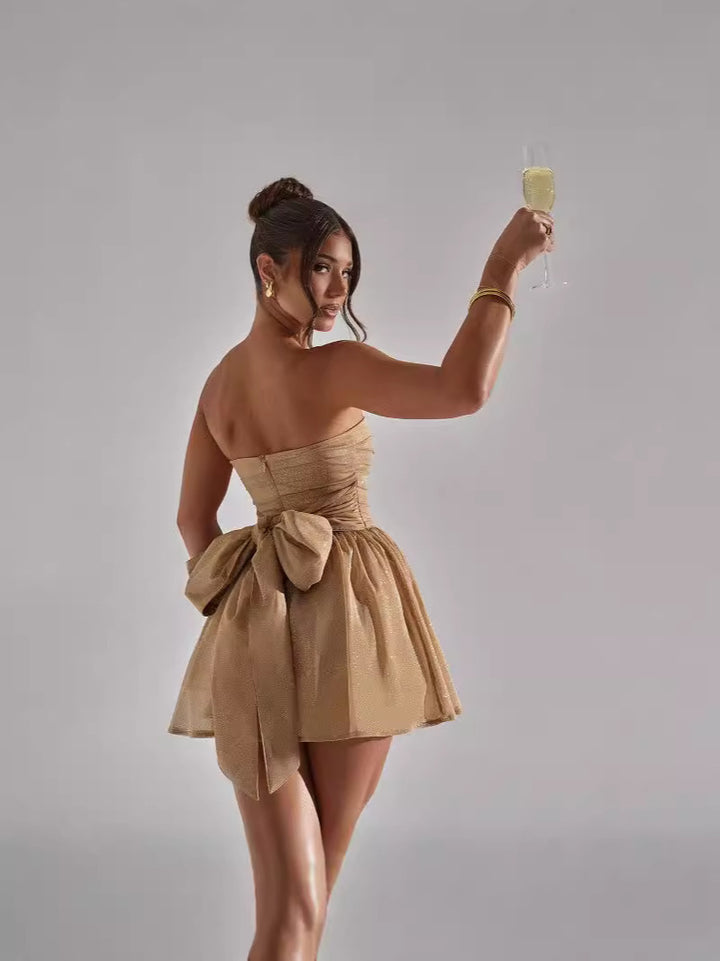 Drune | Sexy Elegante Druck Mesh V-Ausschnitt Abendkleid Kleider