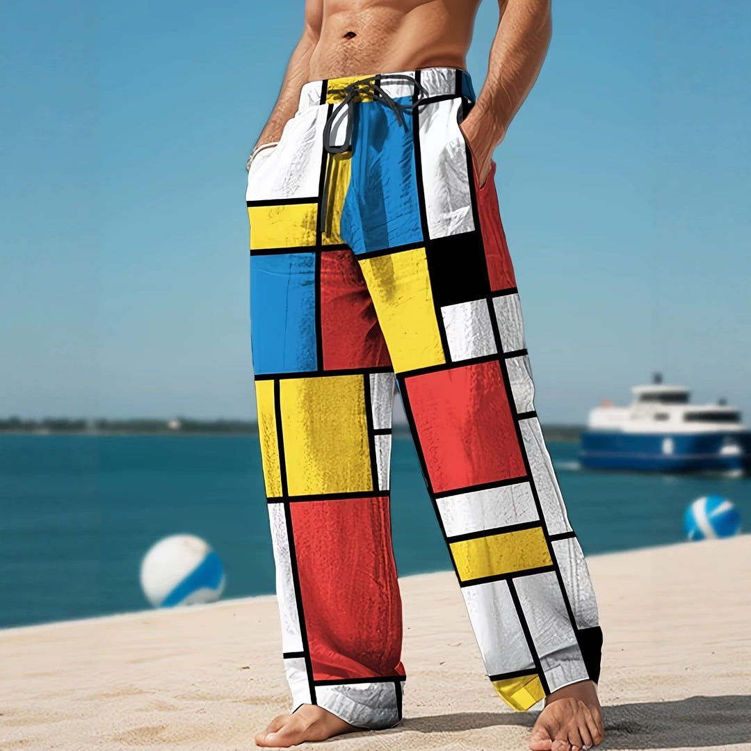 Herren Bunte Strandhose mit grafischem Mustermix Drune