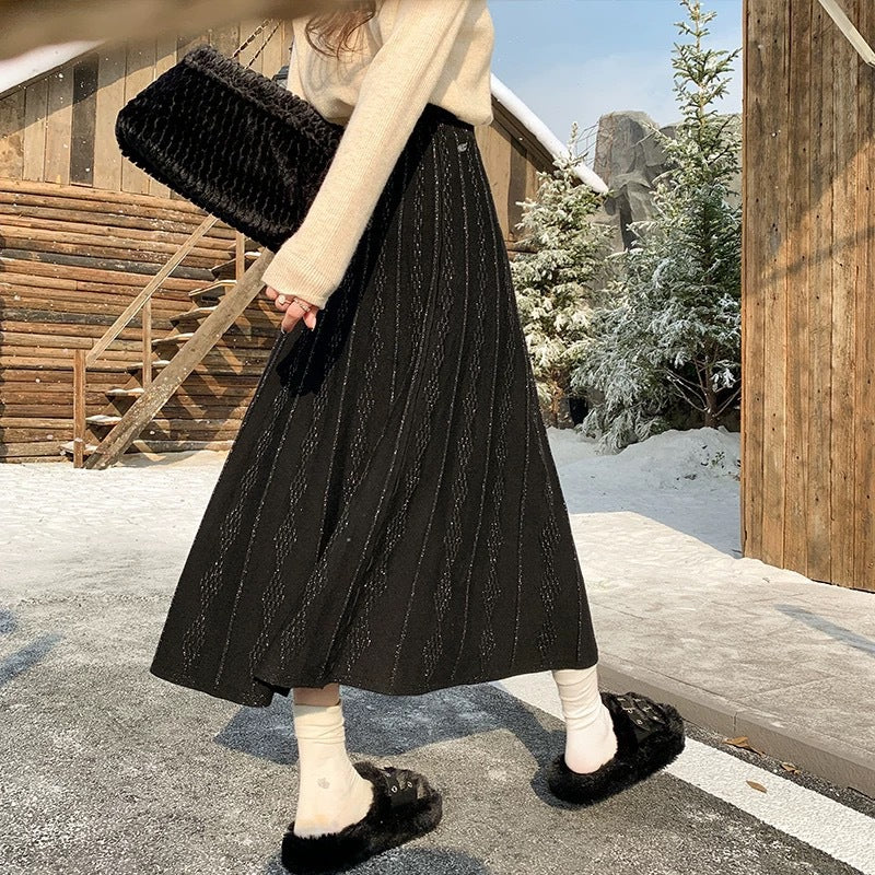 Damen Eleganter Maxirock mit strukturiertem Design Drune