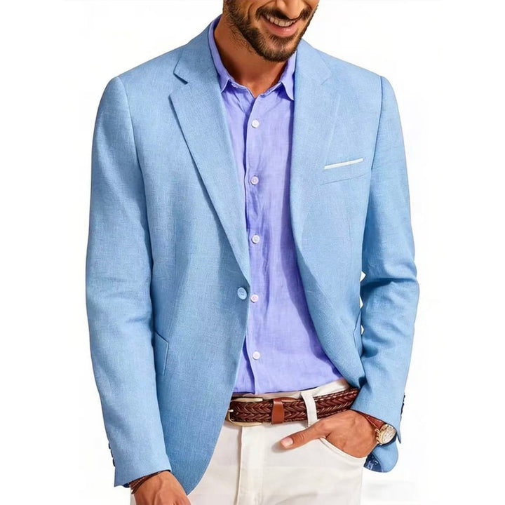 Herren Sommerliches Leinen-Blazer-Sakko mit atmungsaktivem Gewebe und taillierter Passform Drune