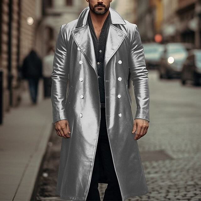 Herren eleganter übergroßer Trenchcoat aus hochwertigem Material Drune