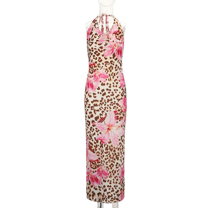Damen Maxikleid mit tiefem V-Ausschnitt und verspieltem Blumendruck Drune