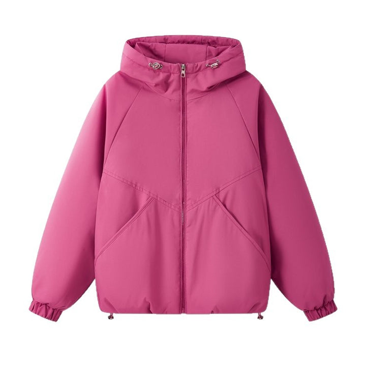 Damen Leicht wattierte Kapuzenjacke mit Raglanärmeln, elastischen Bündchen und verstellbarem Saum Drune
