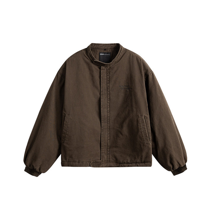 Herren Kurz geschnittener Canvas-Blouson mit Teddykragen und wattierter Thermofütterung Drune