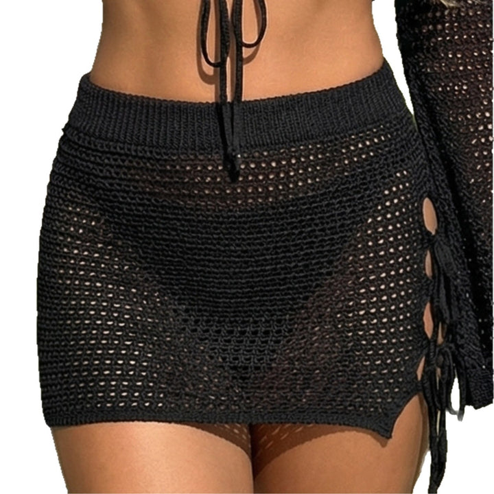 Damen Transparente Häkel-Strandrock Drune
