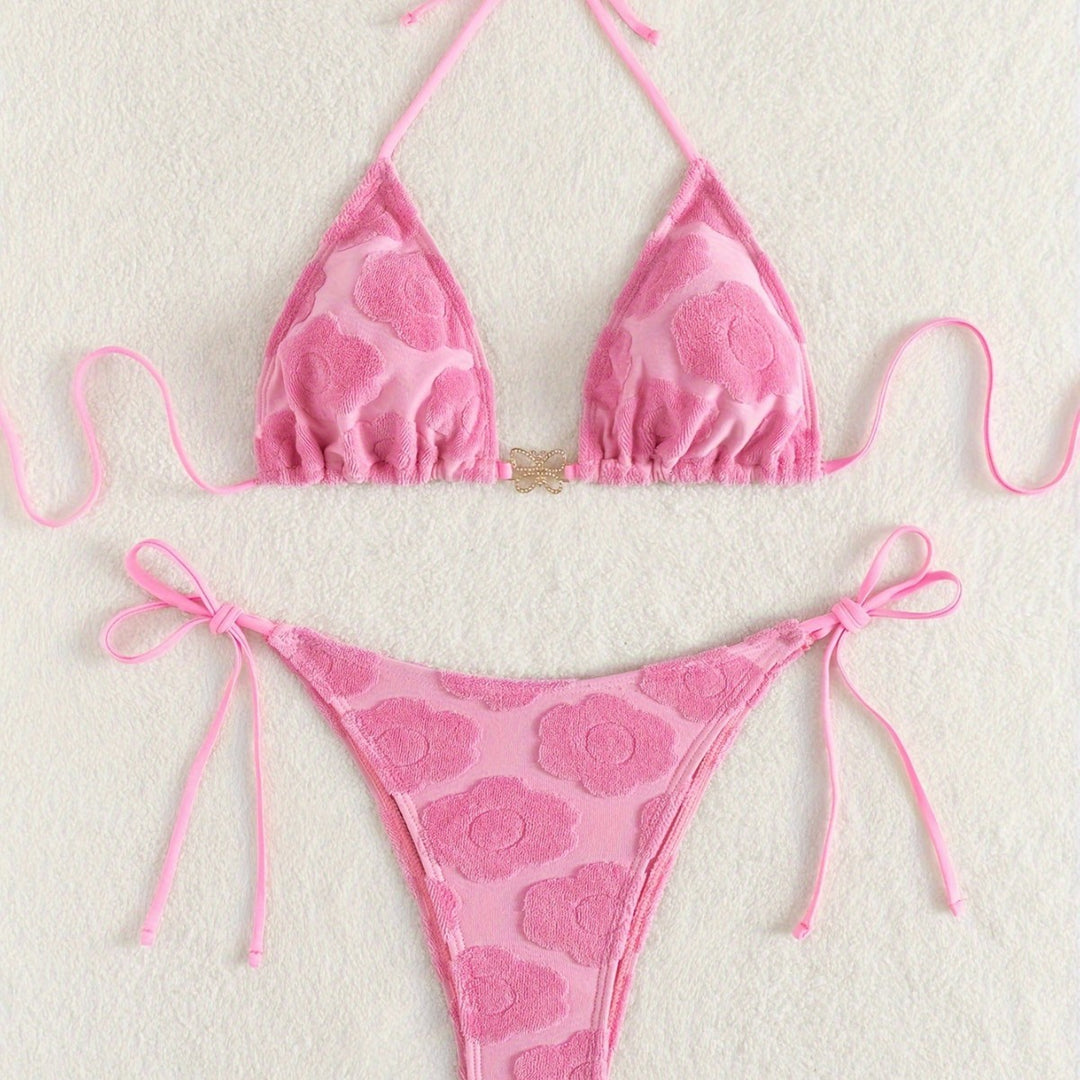 Damen Bikini-Set mit raffiniertem Blumenmuster und verstellbaren Trägern Drune