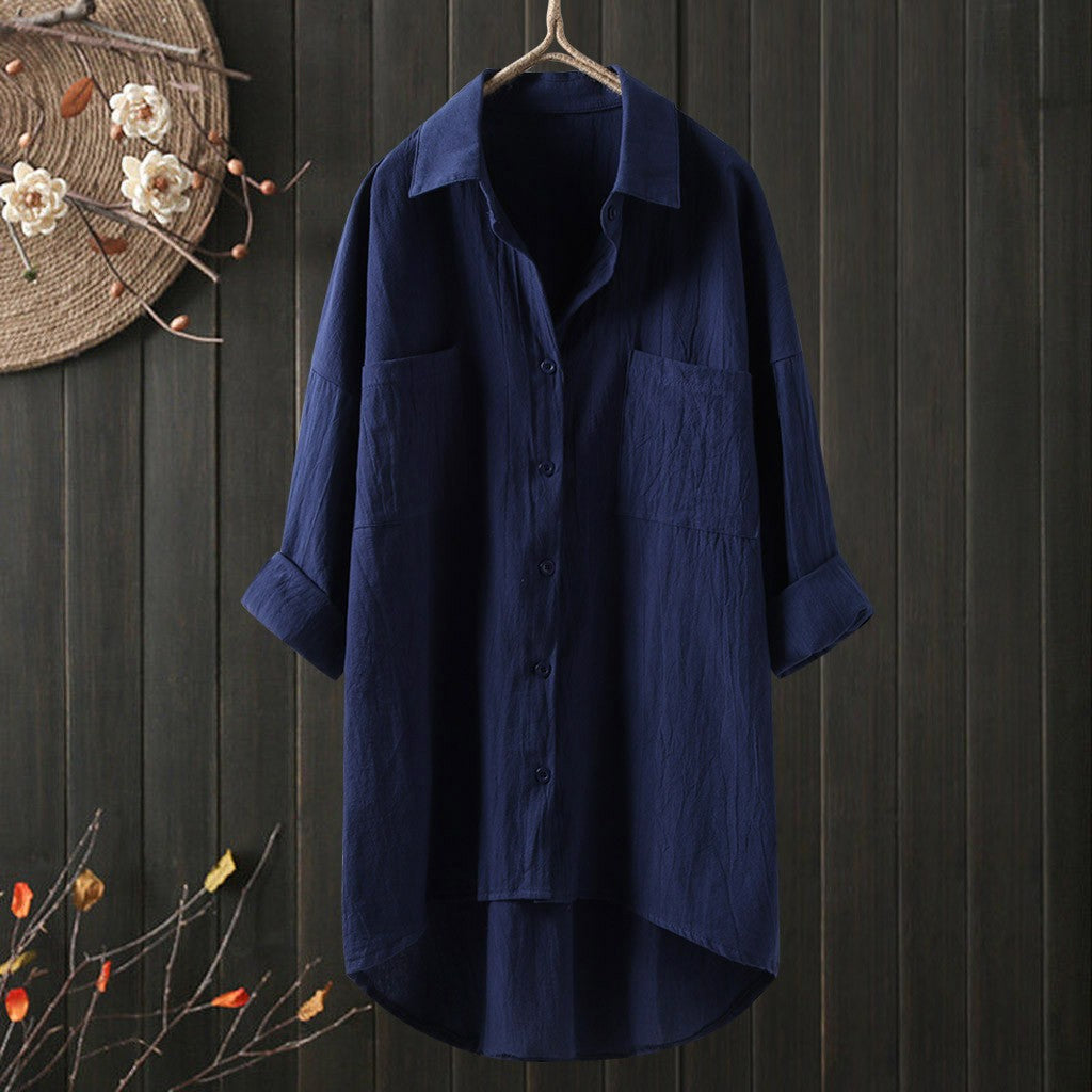 Damen Relaxed Fit Button-Up Shirt Drune