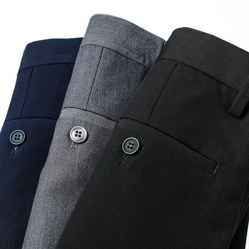 Herren Formelle Slim-Fit Anzughose mit Stretchbund und Bügelfalte Drune
